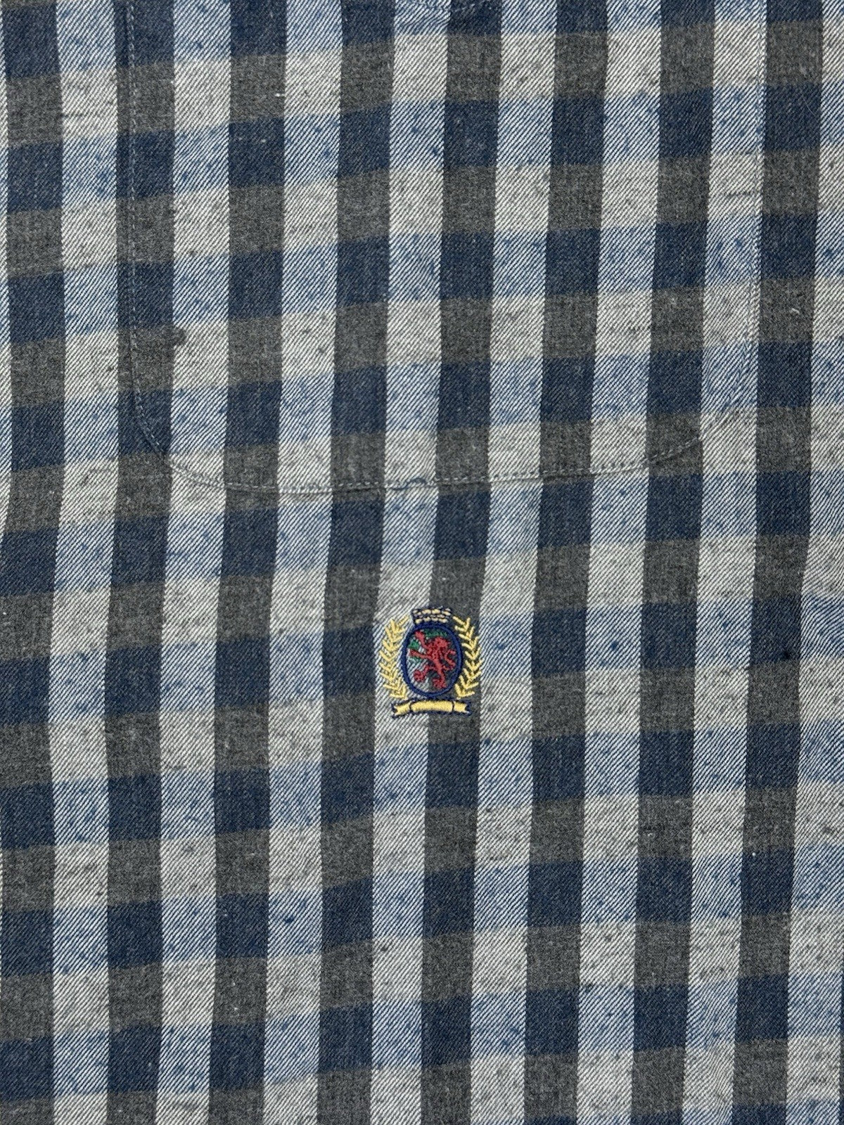 Tommy Hilfiger Blue Check Retro Collared Shirt Large