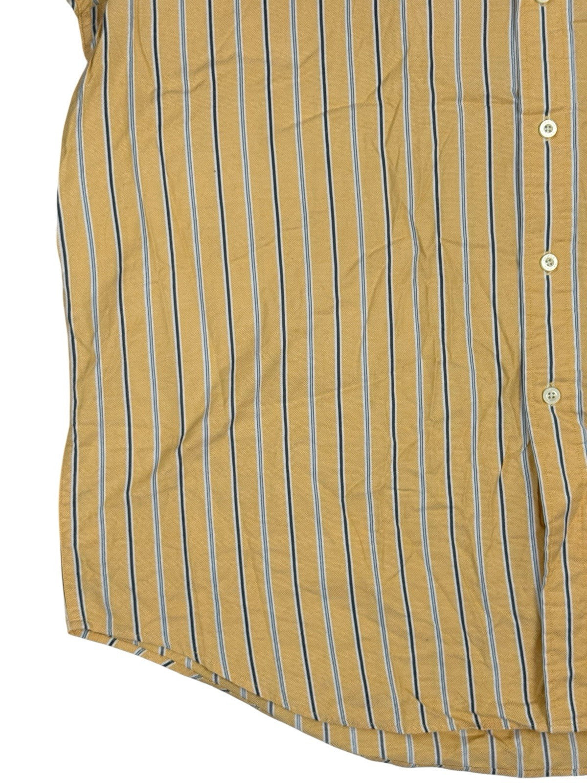 Nautica Retro Yellow Striped Cotton Collared Shirt 2XL