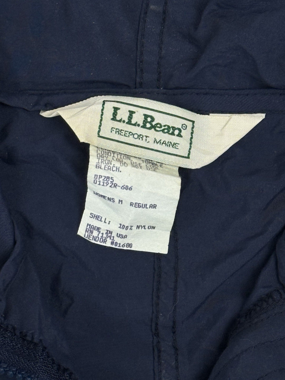 LL Bean Blue Vintage Zip Hooded Jacket Medium