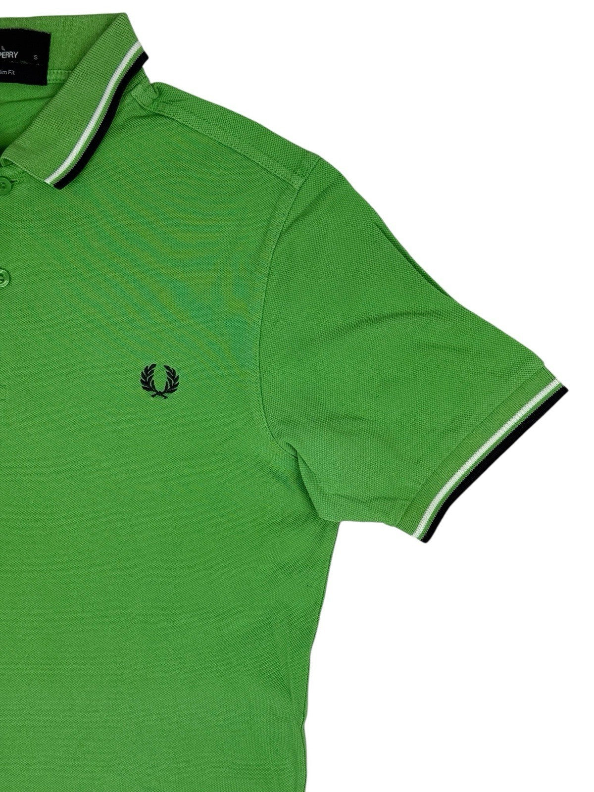 Fred Perry Green Slim Fit Polo Top Small