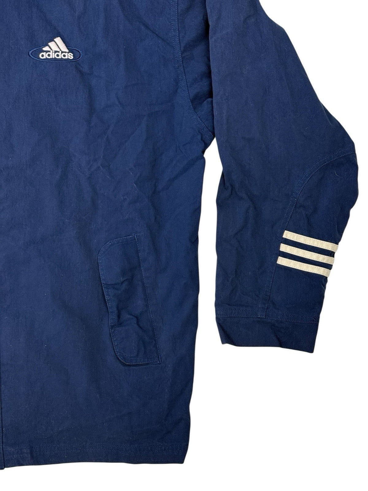 Adidas Vintage Blue Zip Lined Jacket Large