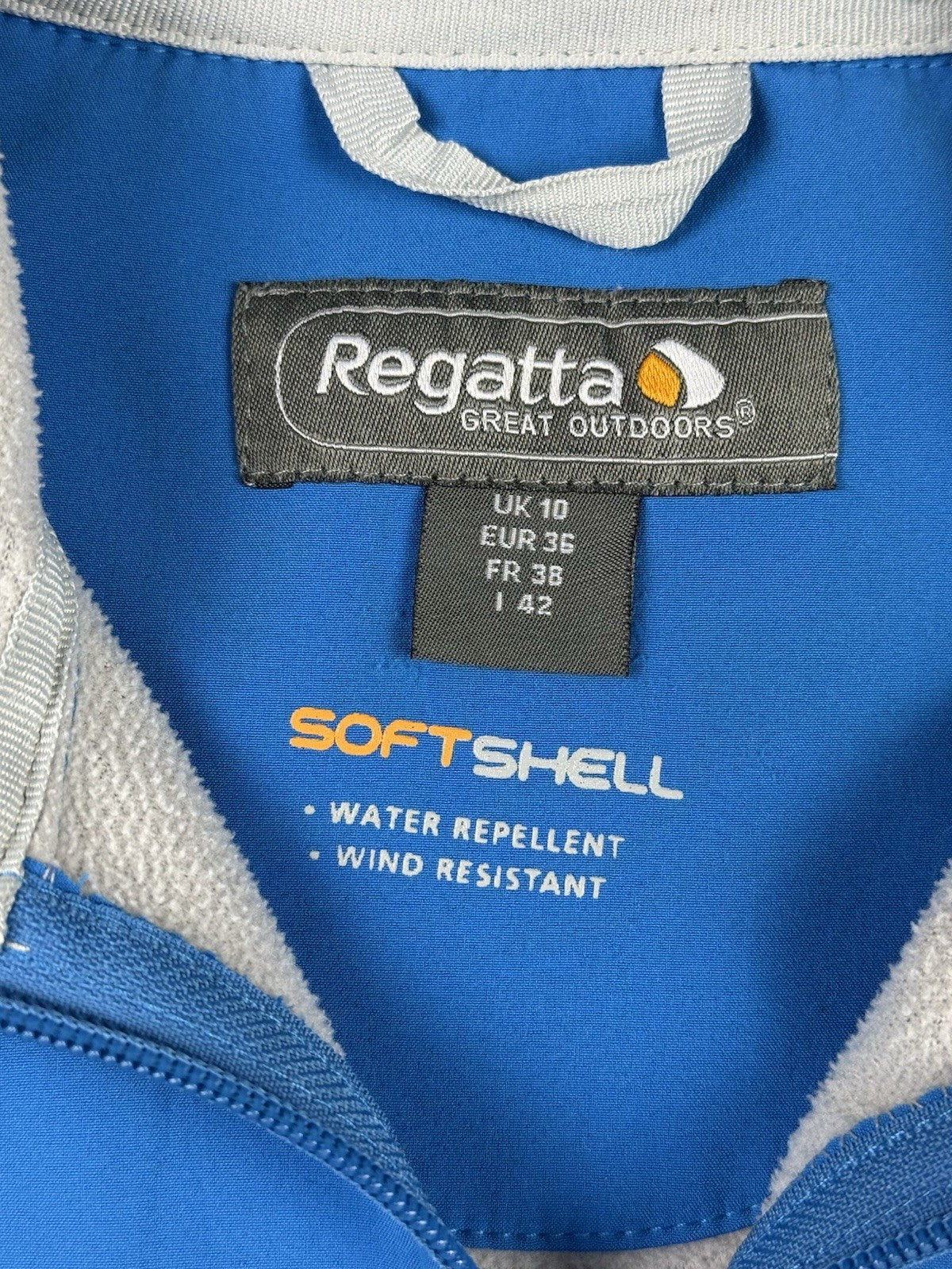 Regatta Blue Softshell Zip Jacket Size 10