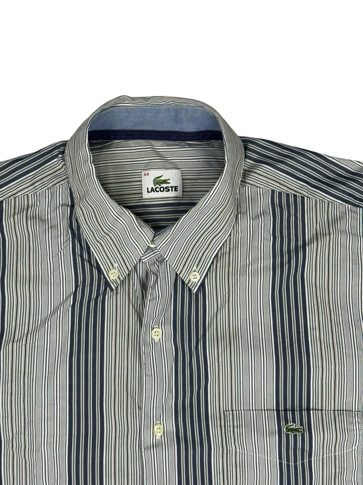 Lacoste Retro Blue Striped Shirt Large