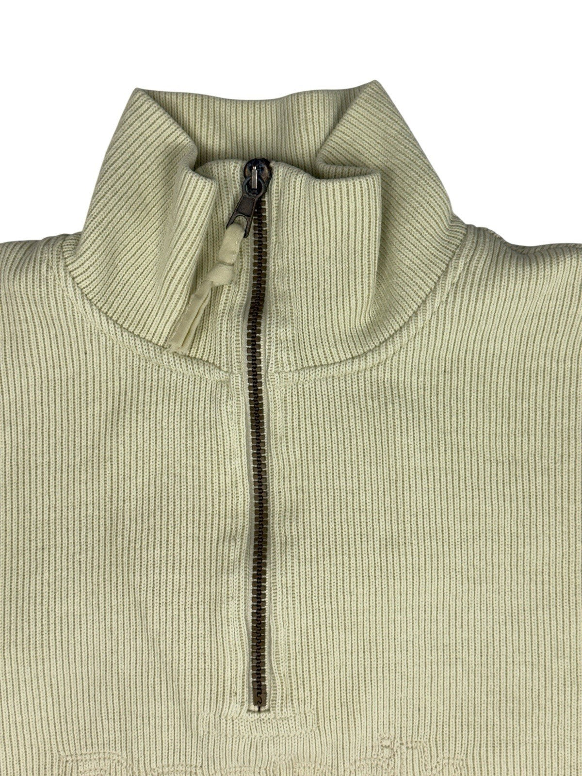 Reebok Retro Cream 1/4 Zip Knit Jumper Medium