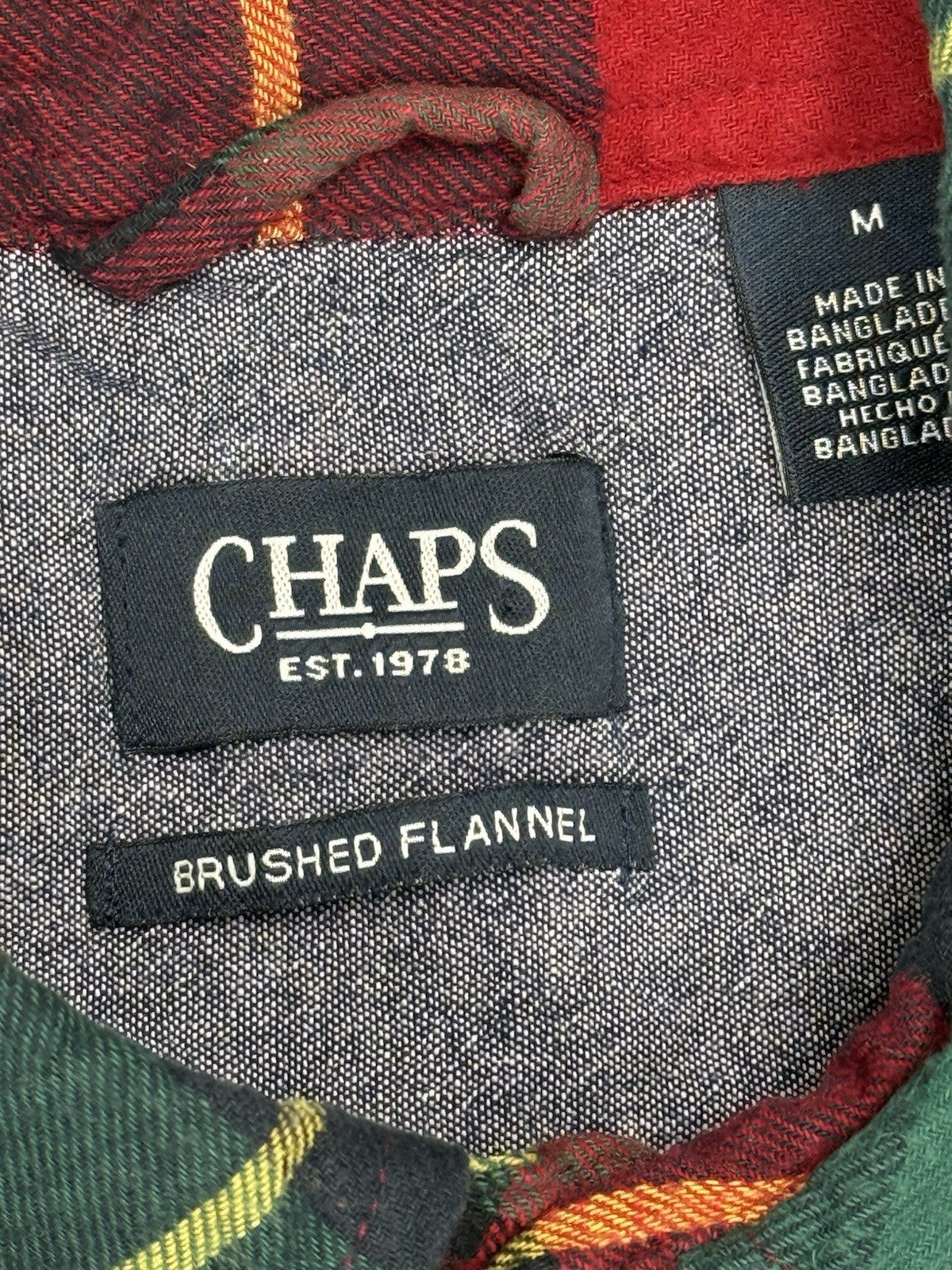 Chaps Multi Brushed Flannel Plaid Shirt Medium