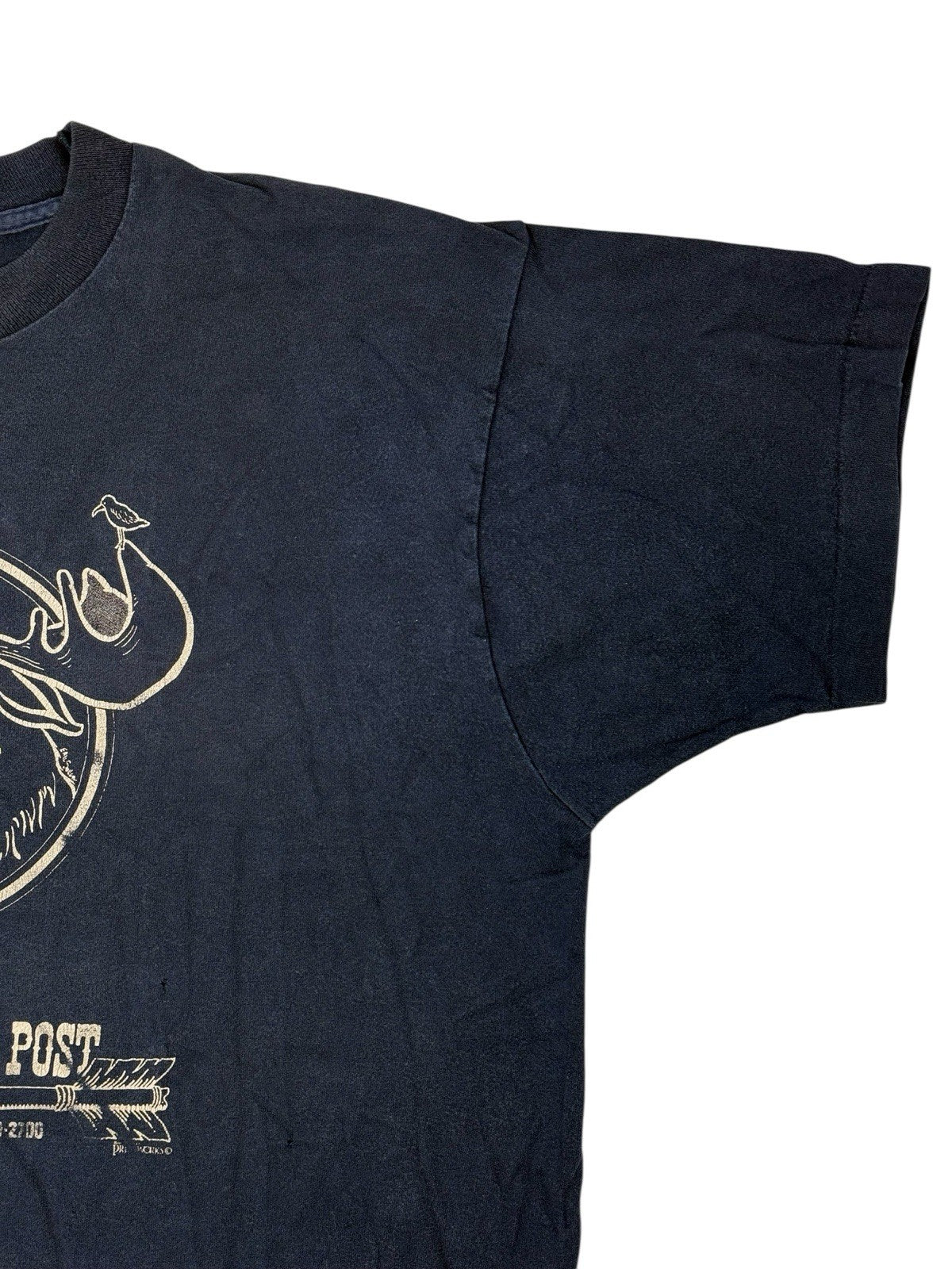 Vintage Blue Kittery Trading Post Funny Novelty Cotton Top XL