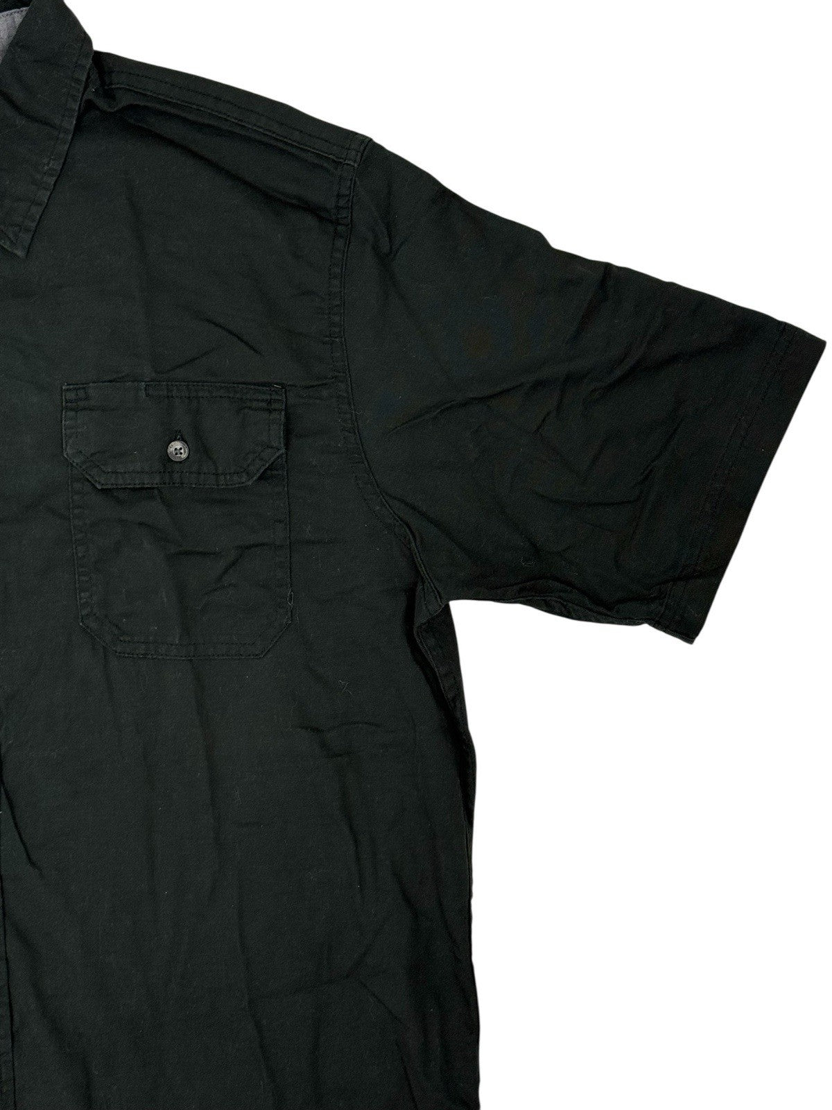 Wrangler Black Flex Comfort Short Sleeve Collared Shirt Medium
