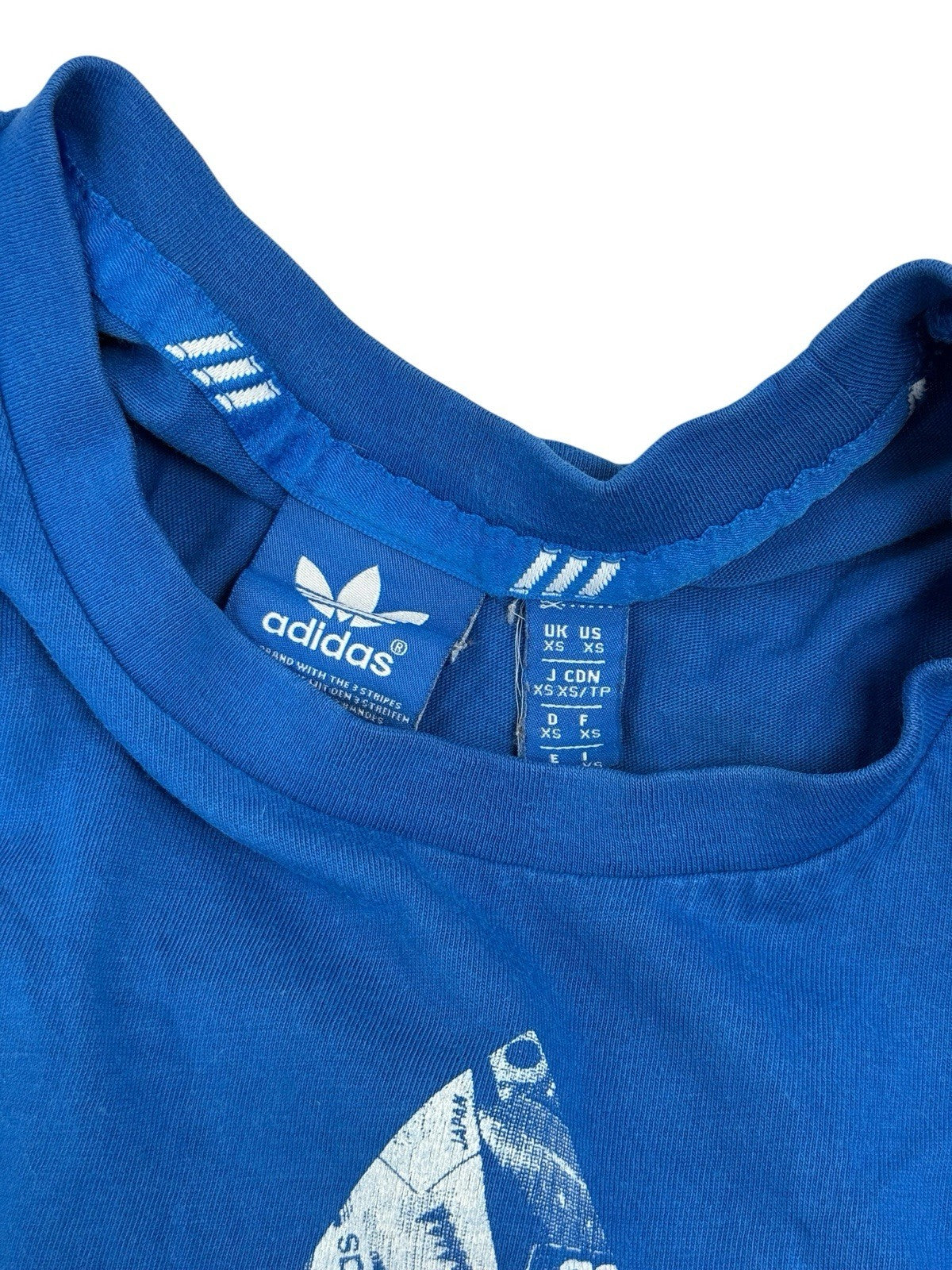 Adidas Blue Trefoil Print Top XS