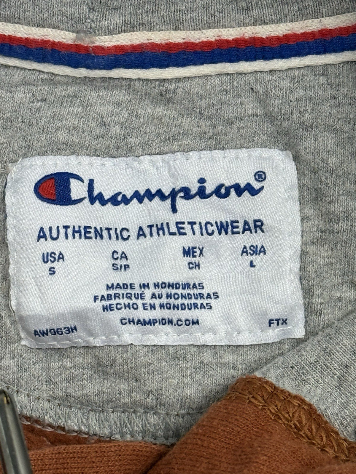 Champion Burnt Orange Hoodie Sweatshirt Small