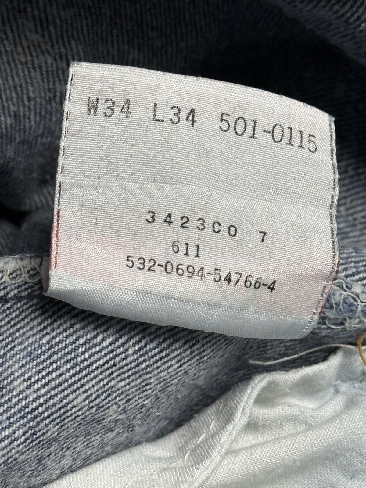 Levi's 501 Vintage 90's Blue Denim Jeans 34W 34L Made in USA