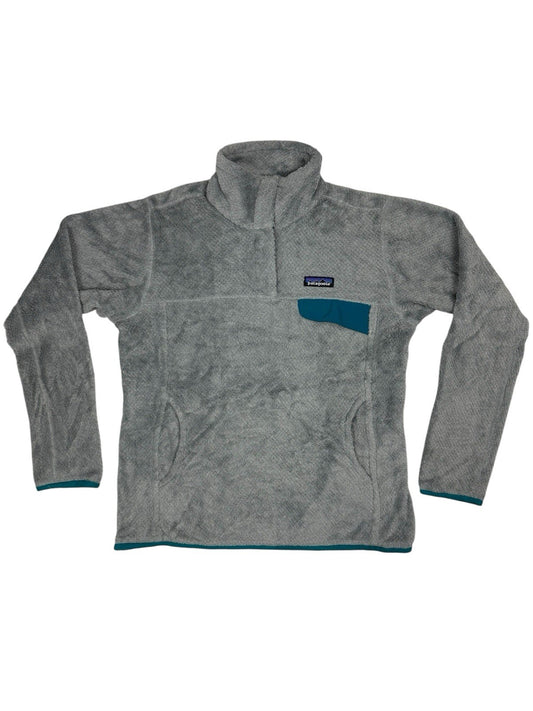 Patagonia Grey Snap Fleece Jumper Medium
