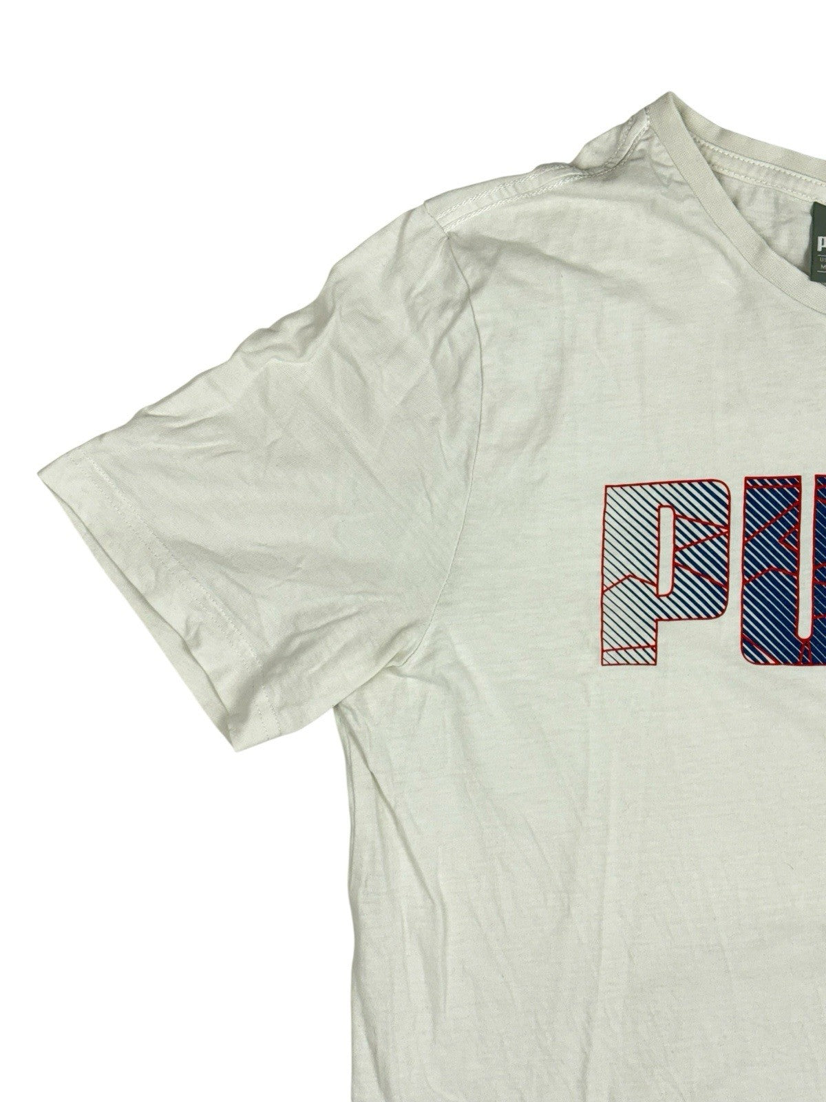 Puma Retro White Printed Top Medium