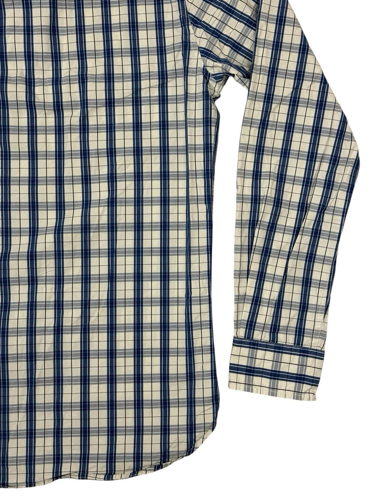 Timberland Blue Plaid Slim Fit Collared Shirt Medium