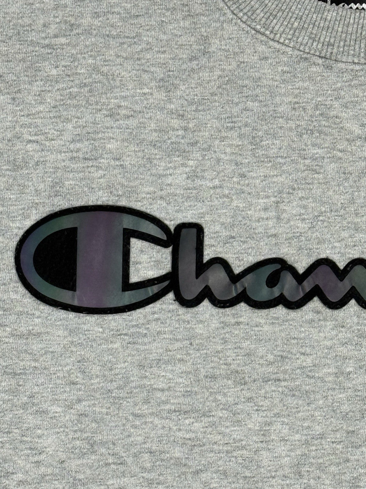 Champion Grey Reflective Logo Jumper Small