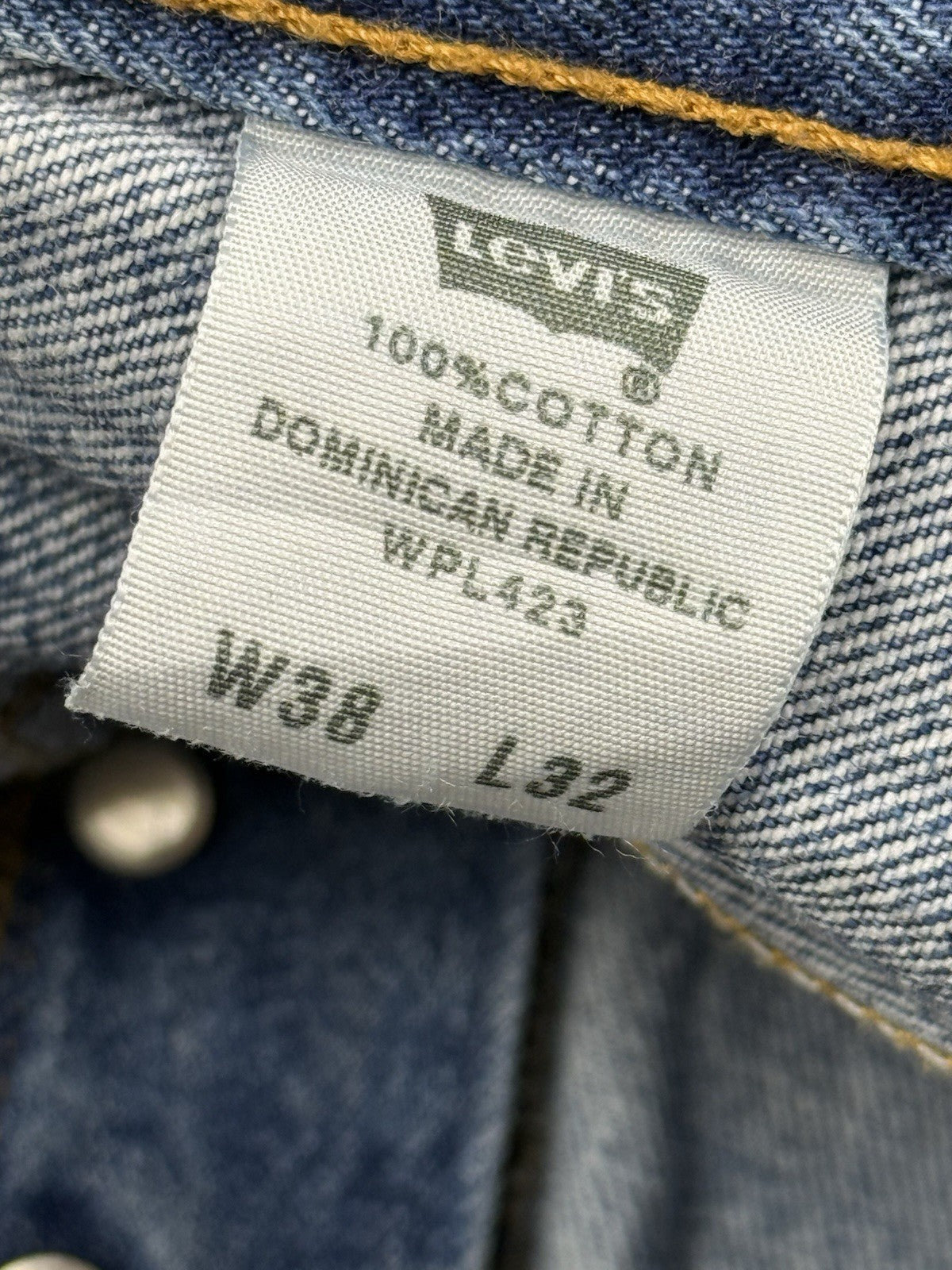 Levi's 501 Retro Blue Straight Leg Denim Jeans 38W 32L