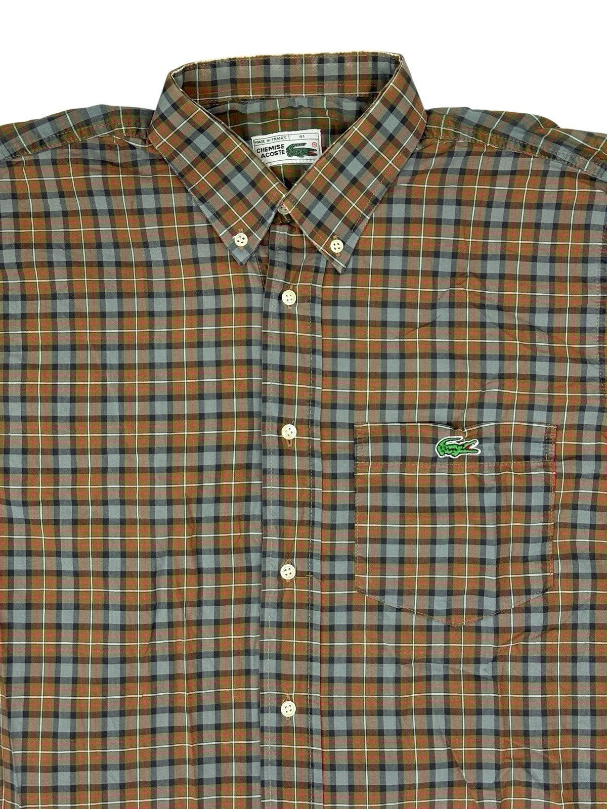 Chemise Lacoste Vintage Multicoloured Plaid Shirt Large