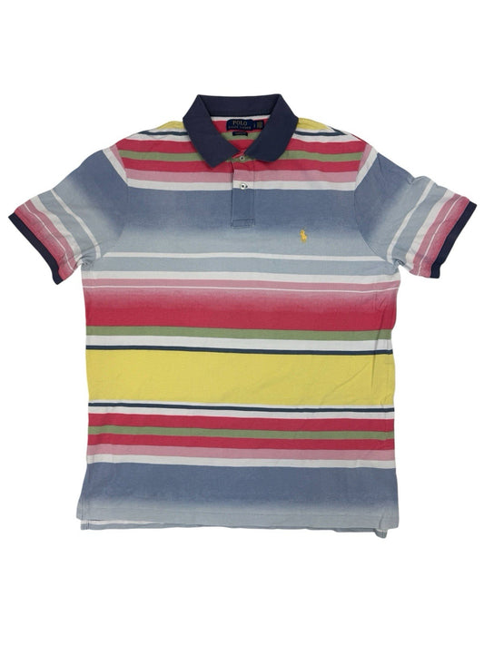 Polo Ralph Lauren Multicoloured Striped Classic Fit Polo Top Size Large