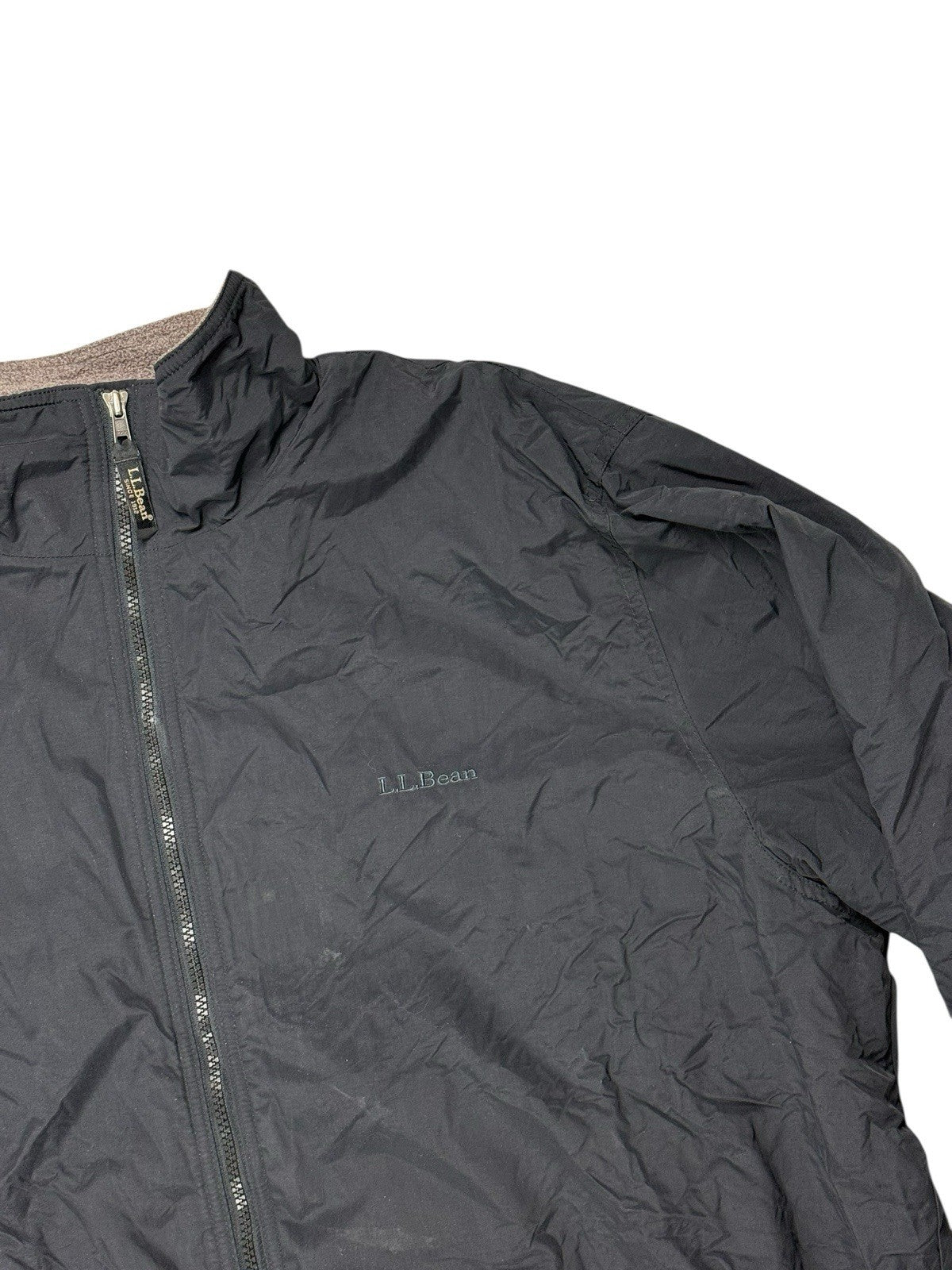 LL Bean Black Zip Fleece Lined Jacket 2XL Tall