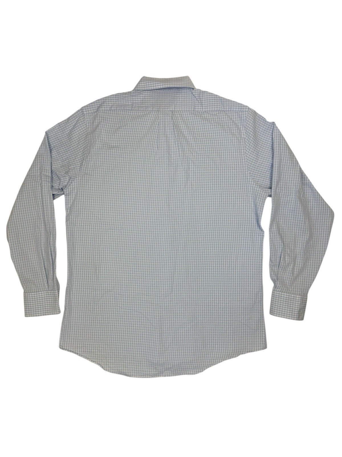 Chaps Blue Check Long Sleeve Collared Shirt Large (16in Collar)
