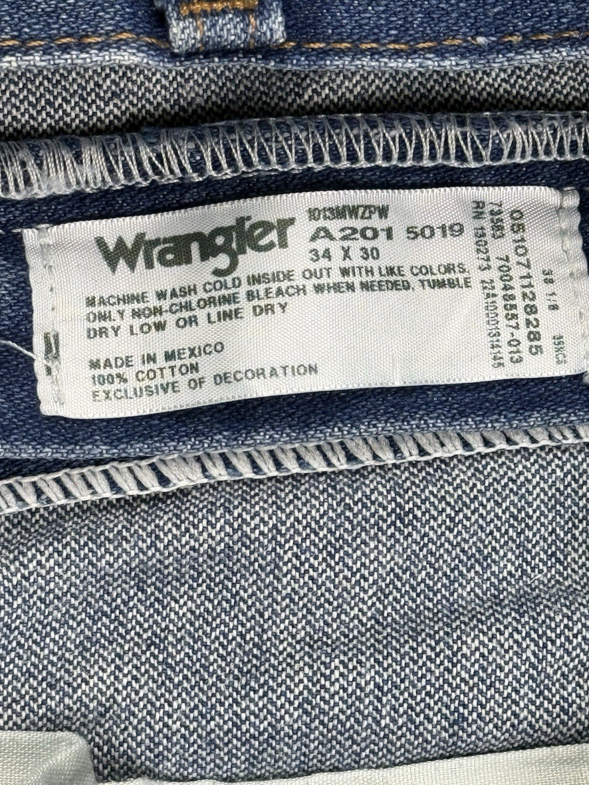 Wrangler 13MWZPW Blue Original Cowboy Cut Denim Jeans 34W 30L