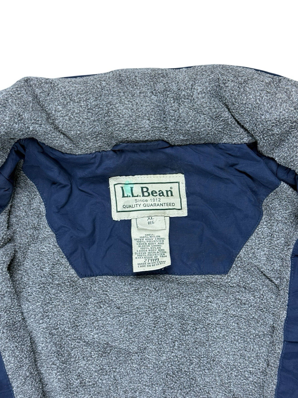 LL Bean Blue Insulated Jacket XL