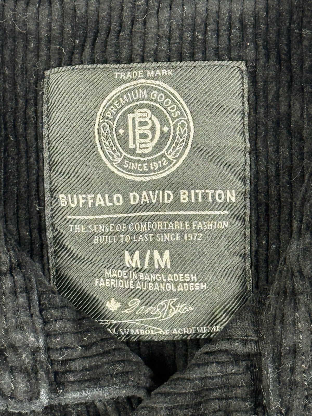 Buffalo David Bitton Black Corduroy Jeremias Shirt Jacket Medium