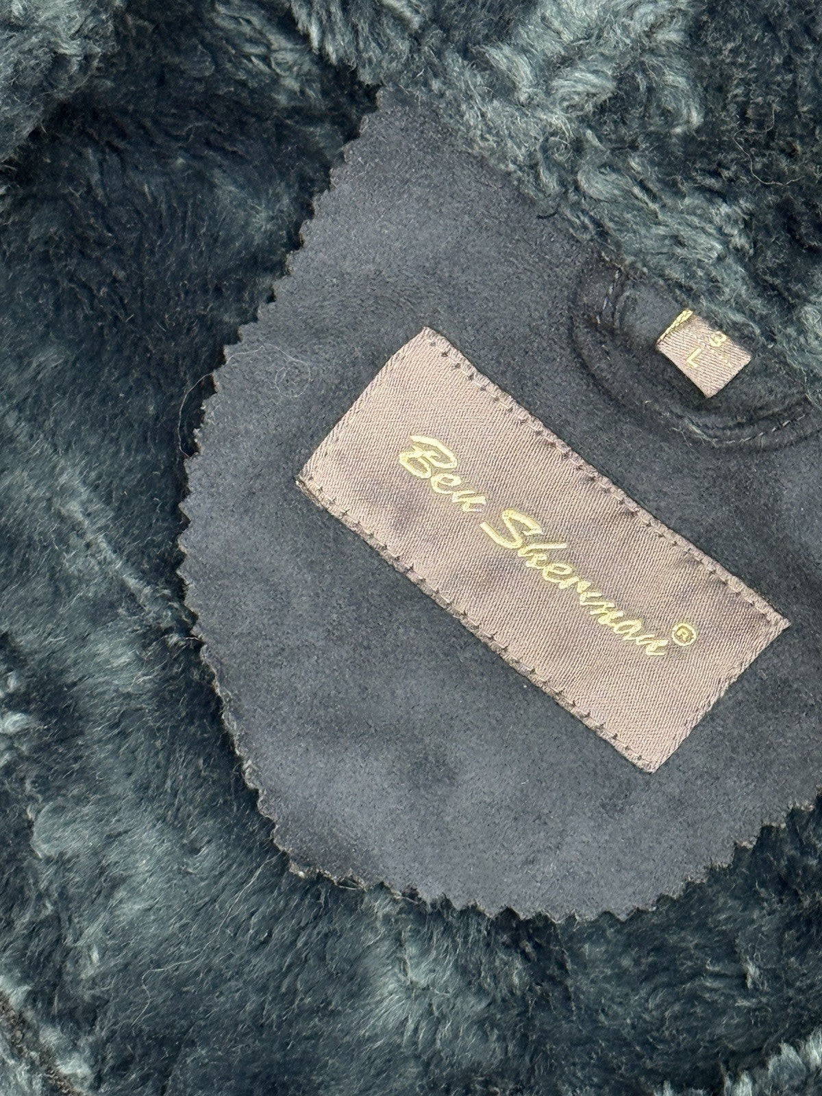 Ben Sherman Blue Lined Suede Coat Large