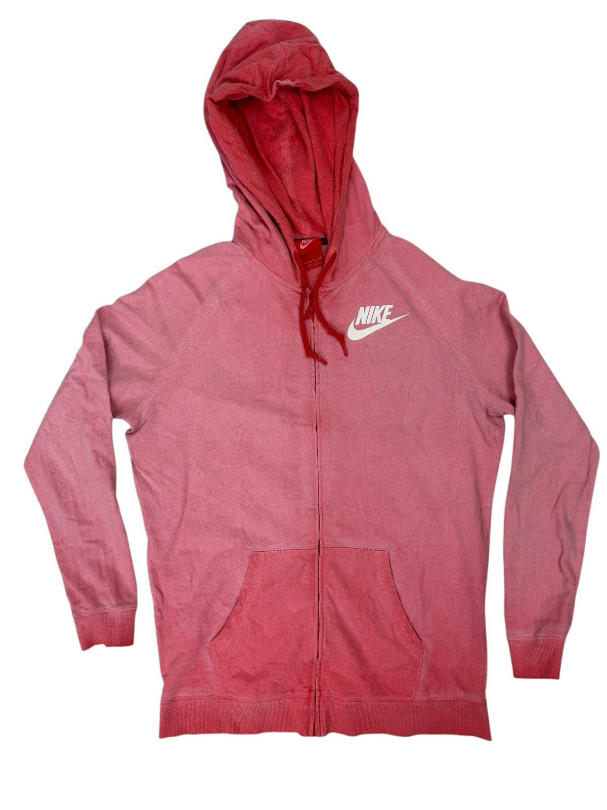 Nike Pink Faded Zip Hoodie Small