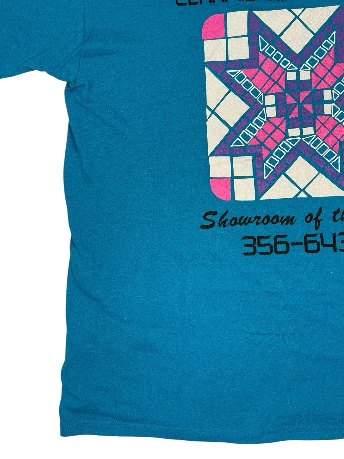Vintage Blue Printed 90's Tile Company Top XL