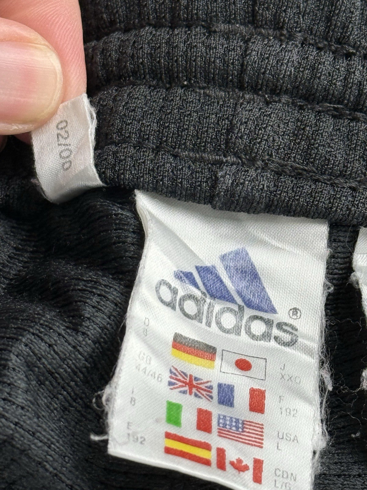 Adidas Vintage Black Polyester Track Trousers 44/46