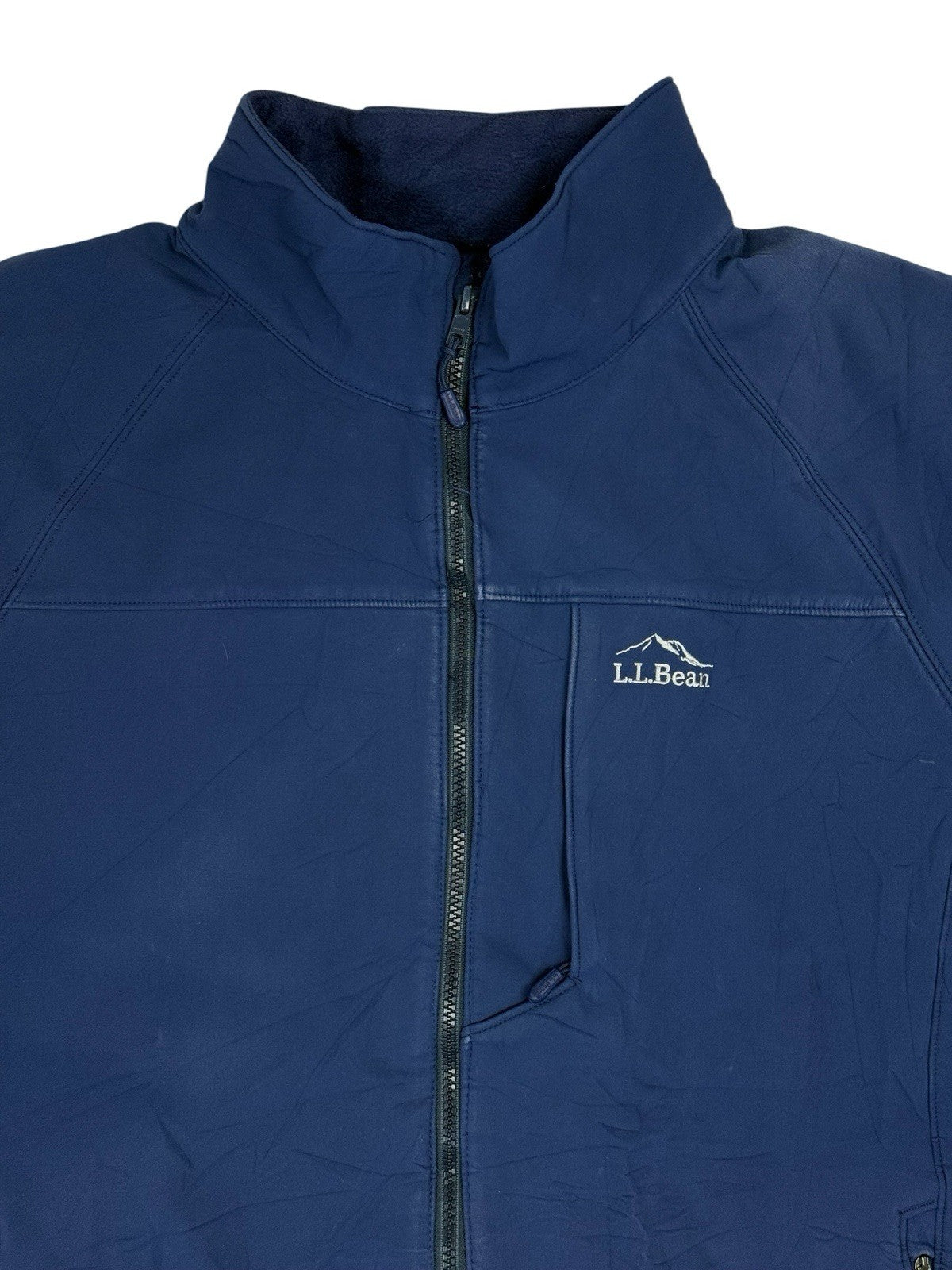 LL Bean Blue Softshell Fleece Lined Jacket XL