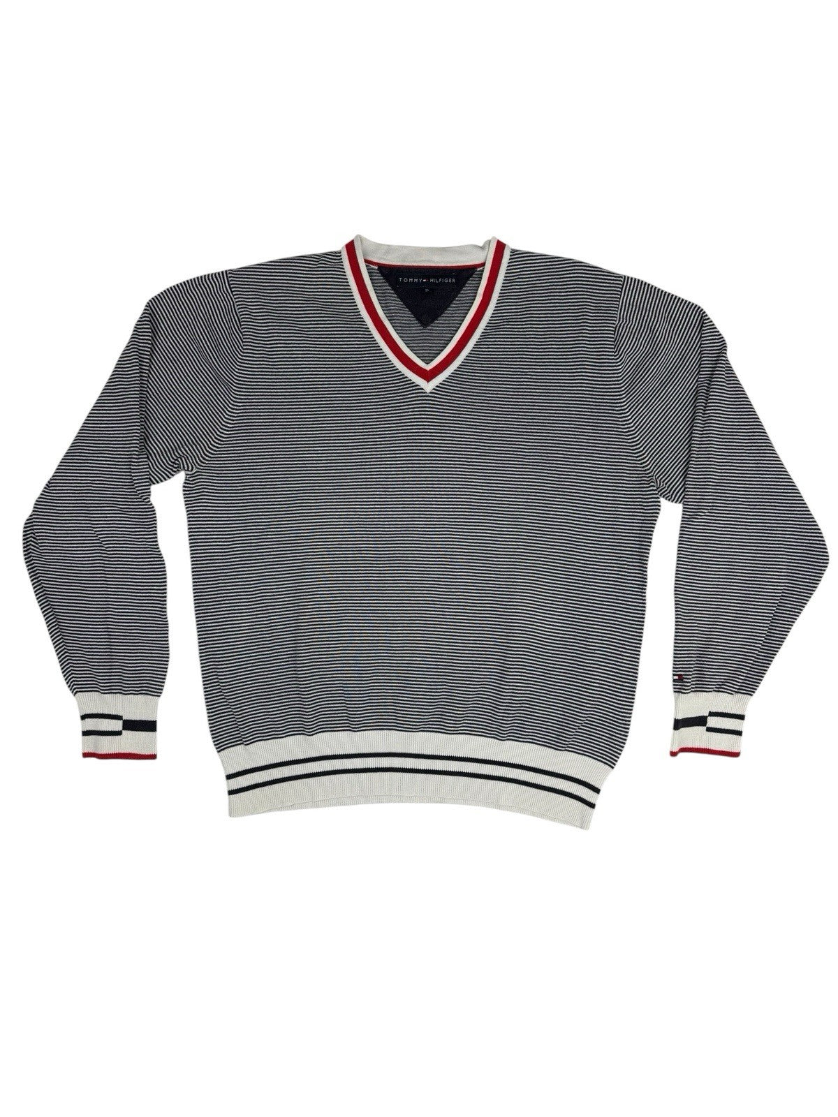 Tommy Hilfiger Retro Blue Striped Jumper XL
