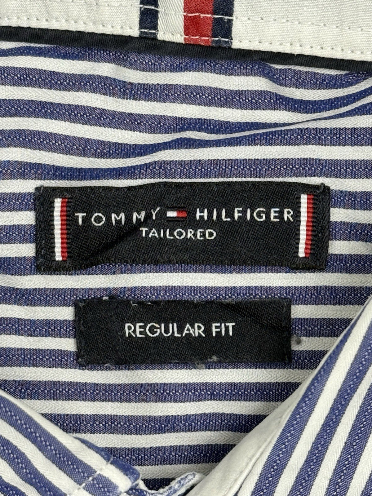 Tommy Hilfiger Blue Striped Shirt 16 Collar
