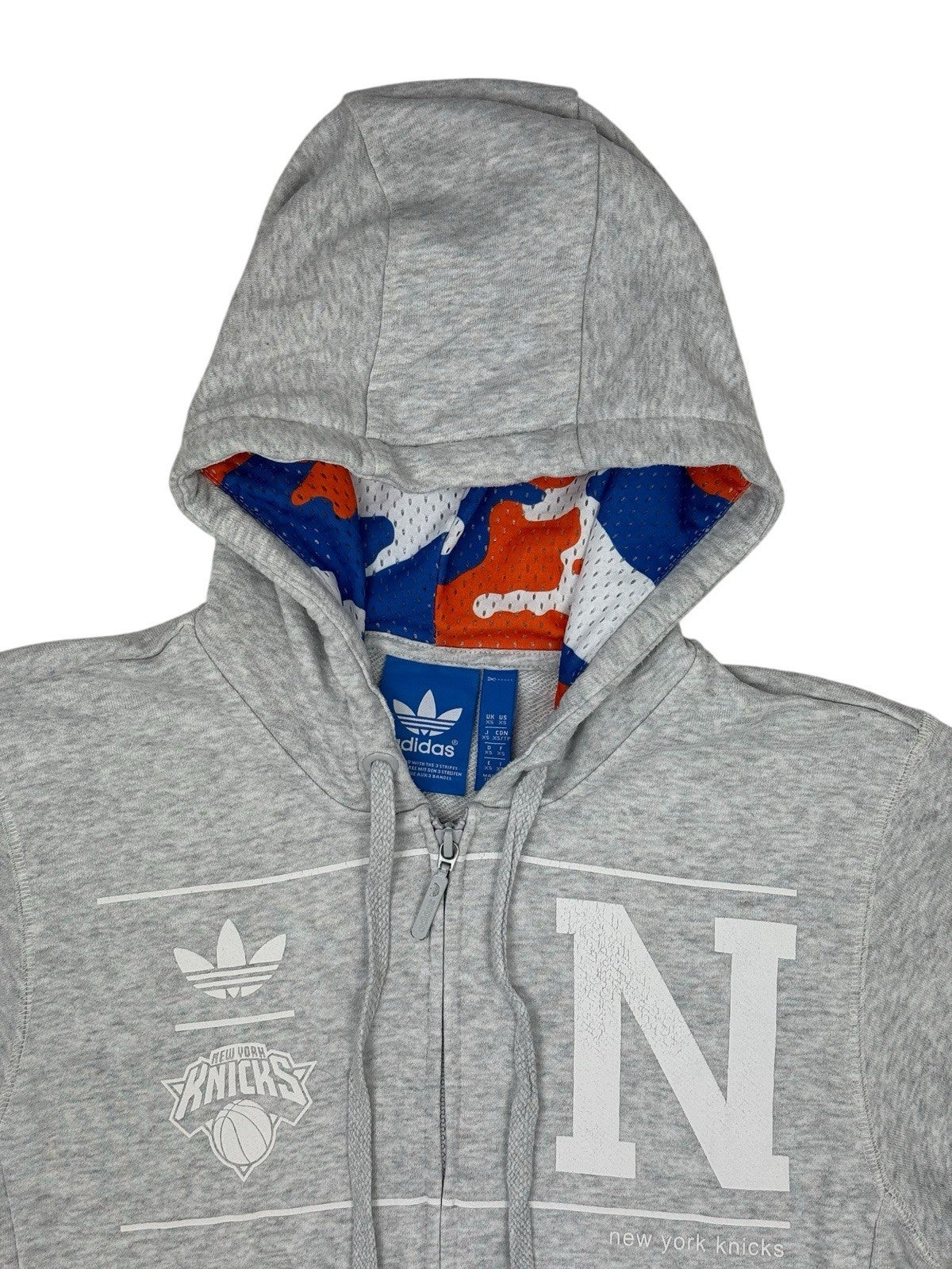 Adidas Grey New York Knicks Zip Hoodie XS
