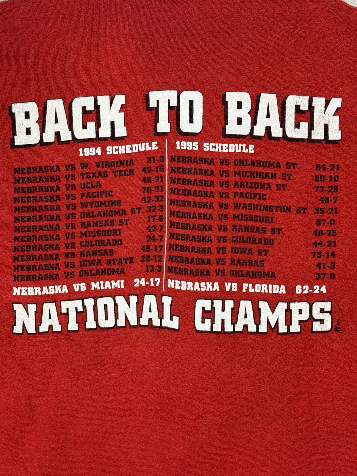 Nebraska Huskers Red Fruit of the Loom Retro Jumper XL
