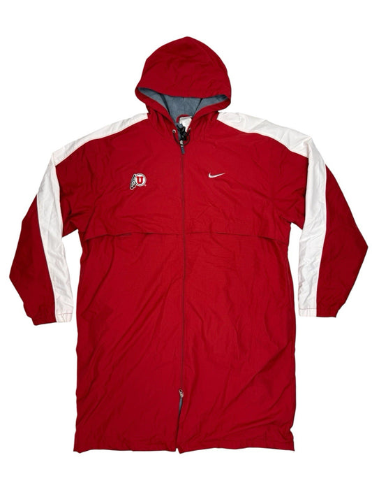 Nike Utah Utes Red Zip Long Parka Jacket 2XL