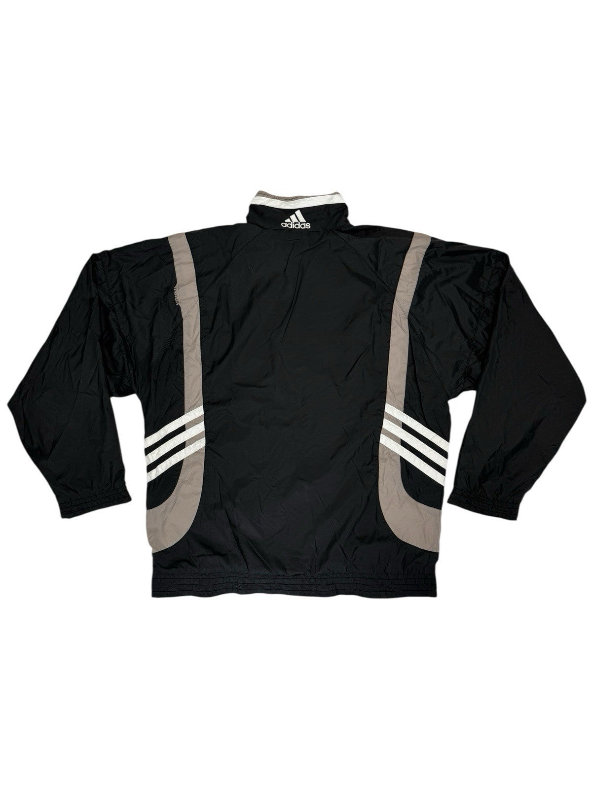 Adidas Vintage Black Nylon Zip Track Jacket Medium