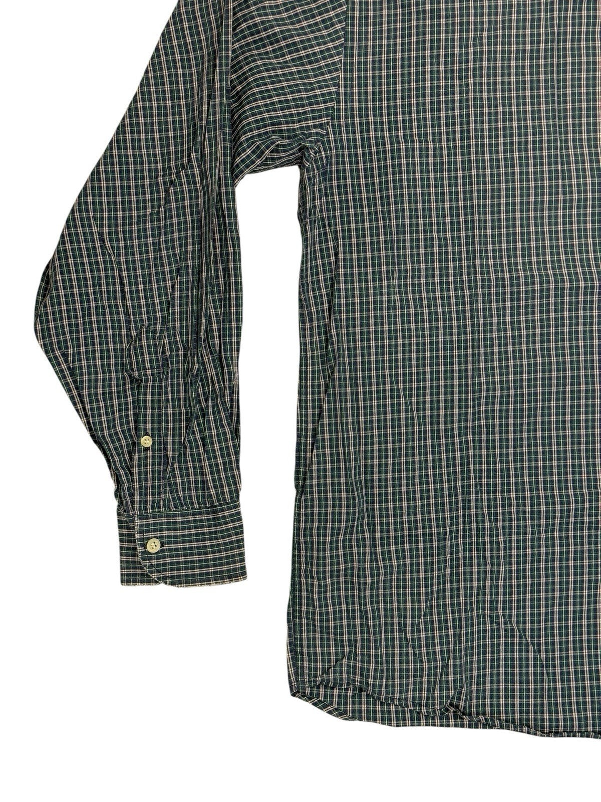 Lacoste Chemise Green Plaid Collared Shirt Large