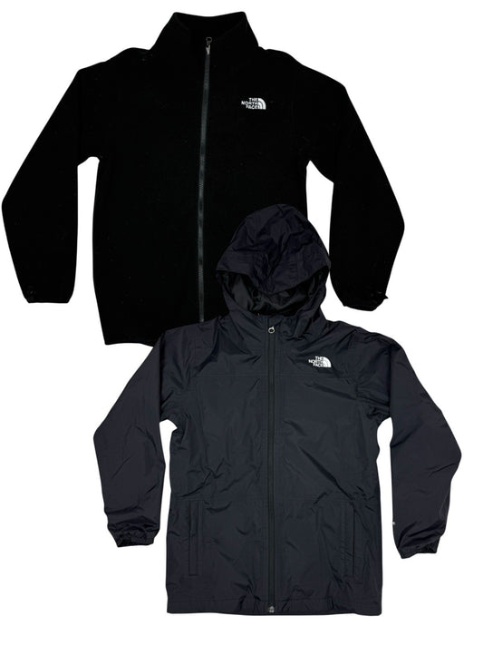 The North Face Black 3 in 1 Windbreaker Fleece Jacket Youth Large