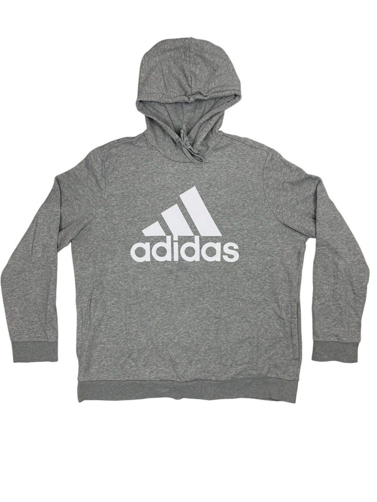 Adidas Grey Spellout Logo Hoodie 2XL