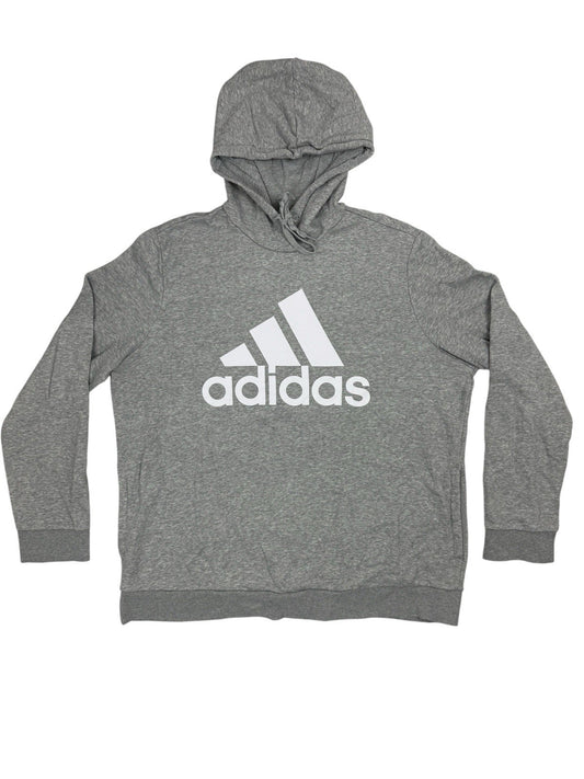 Adidas Grey Spellout Logo Hoodie 2XL