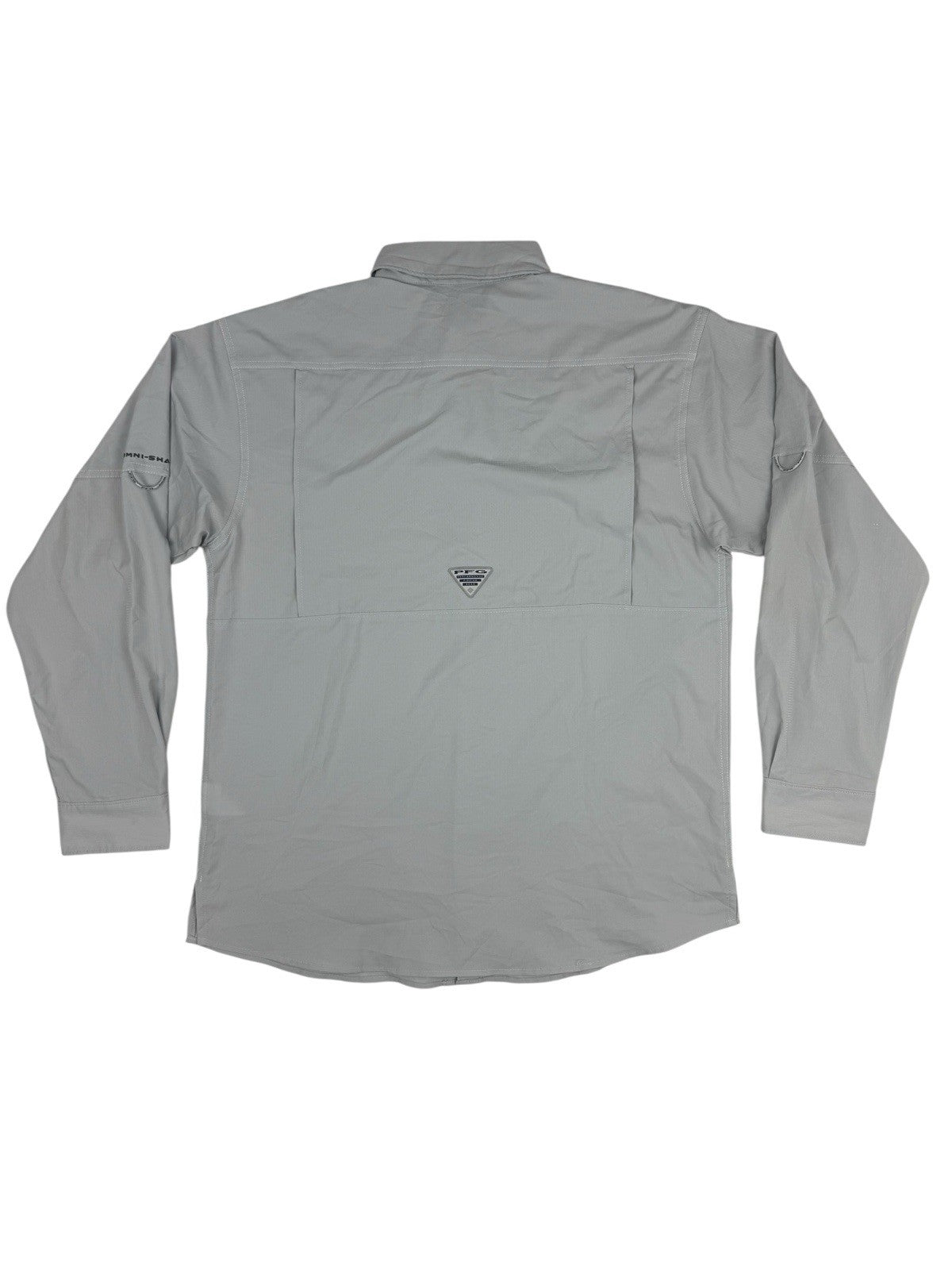 Columbia Grey PFG Polyester Fishing Shirt Large