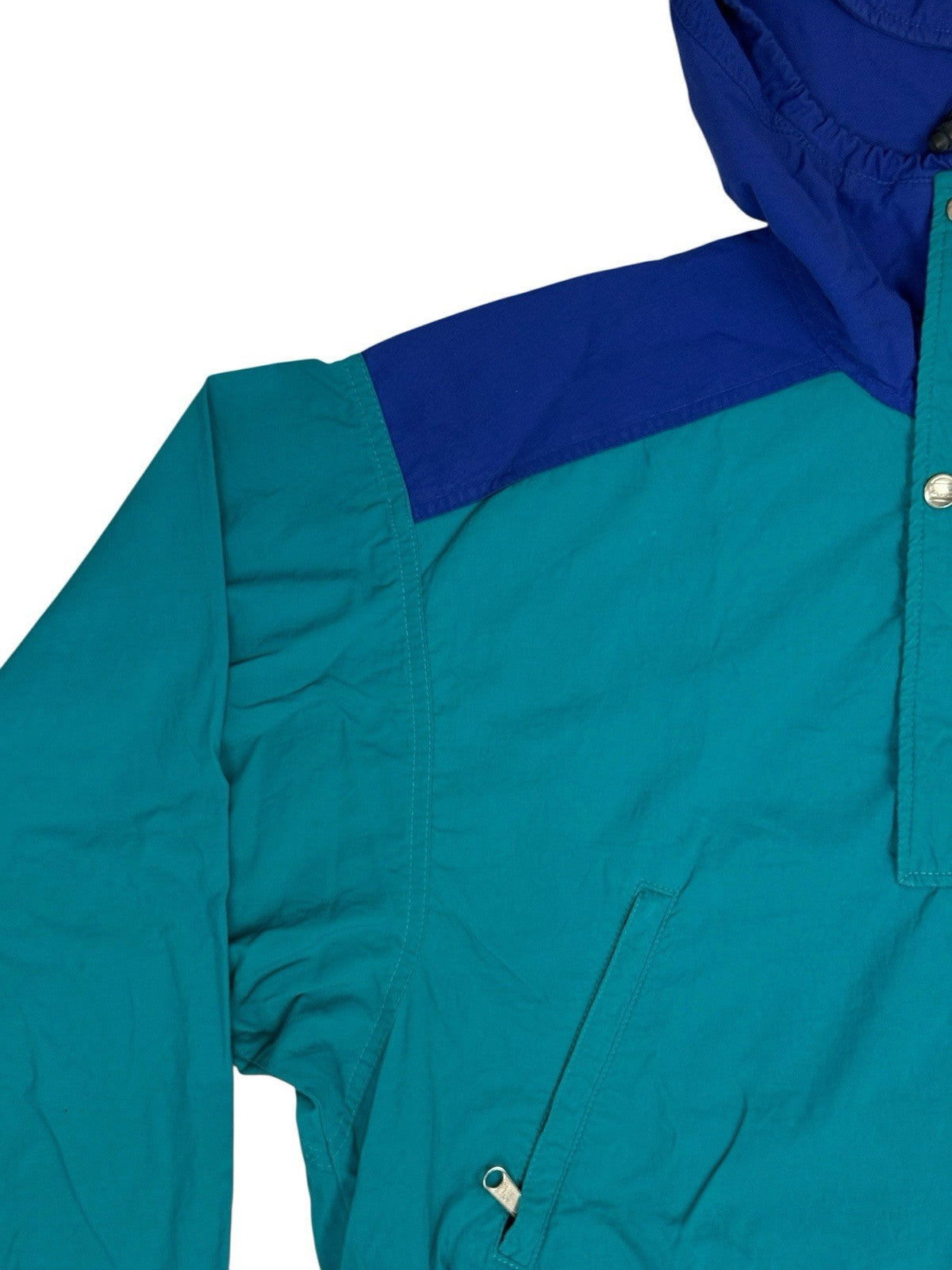 LL Bean Green Nylon Pullover Anorak Poncho Medium
