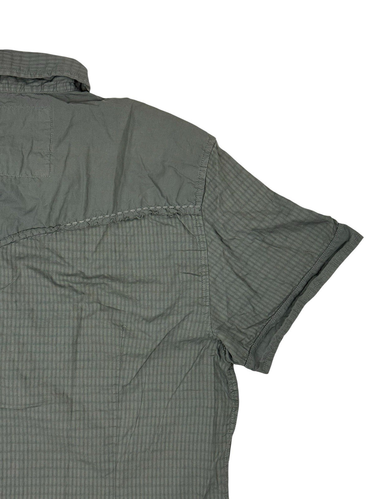GUESS Green Embroidered One World Collared Shirt Large