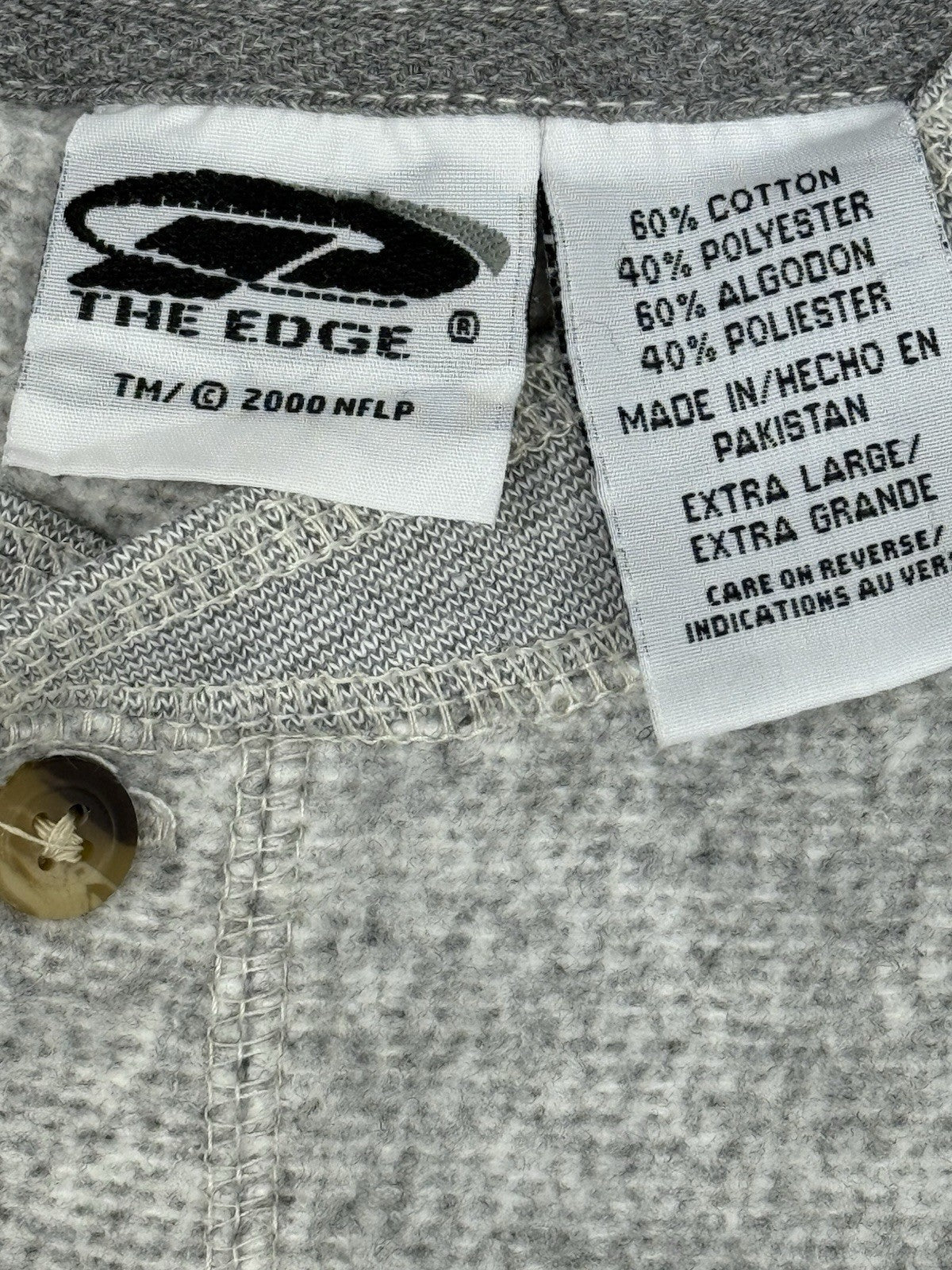 Pro Edge NFL Vintage Pittsburgh Steelers Grey Henley Jumper XL