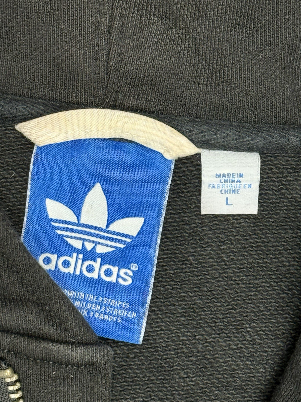 Adidas Black Hooded Coat Large