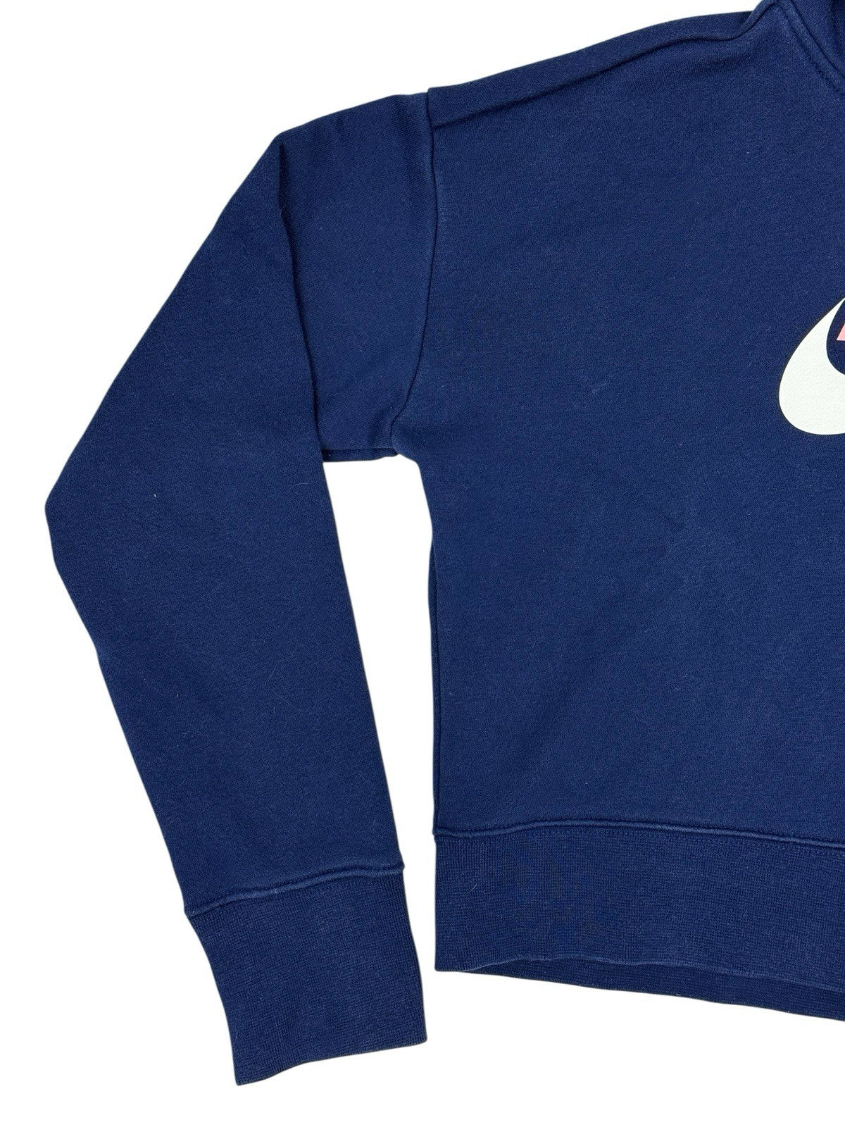 Nike Blue Cropped Printed Hoodie Youth XL