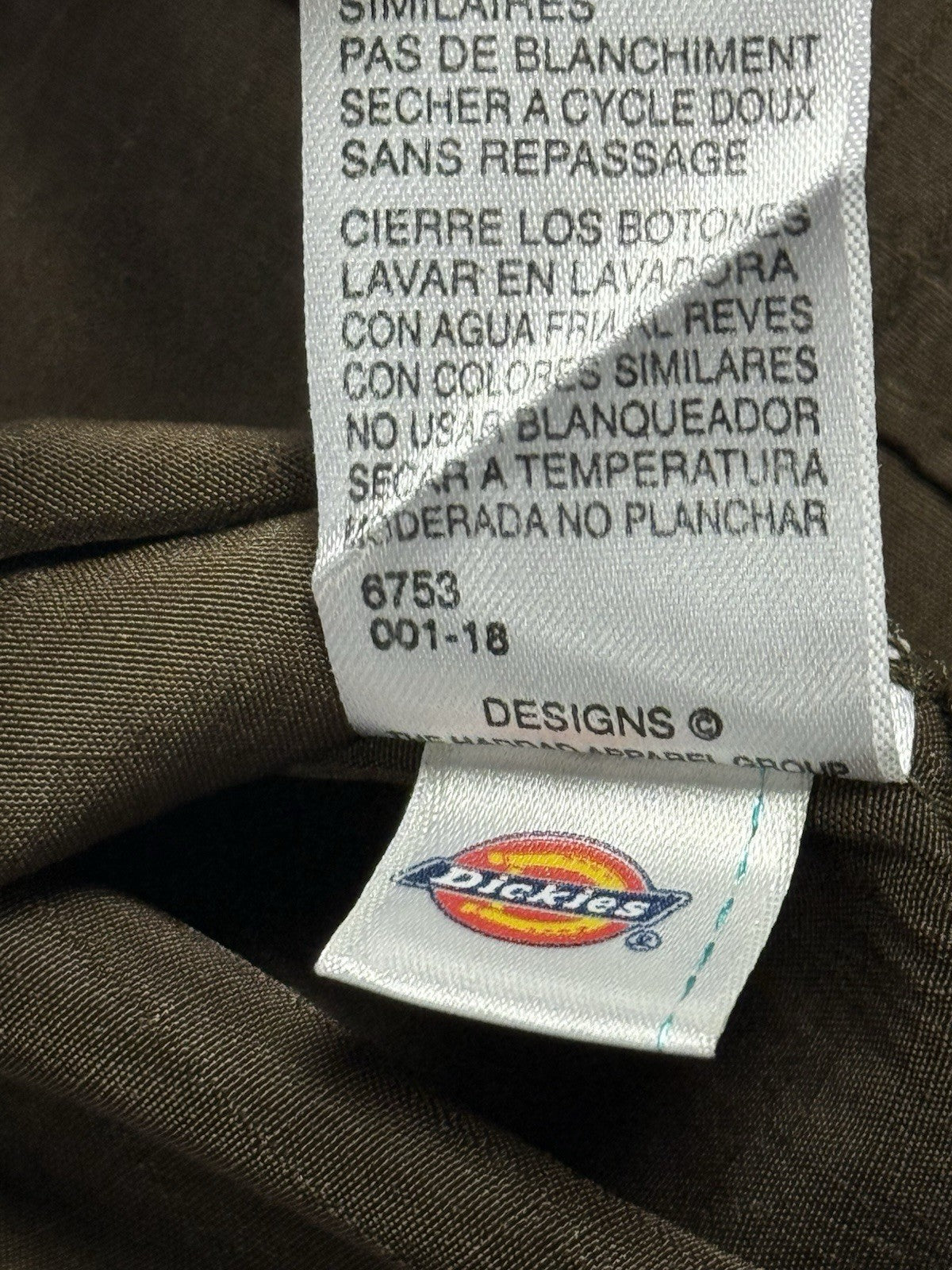 Dickies Striped Brown Polyester Button Shirt Youth Medium (age 8)