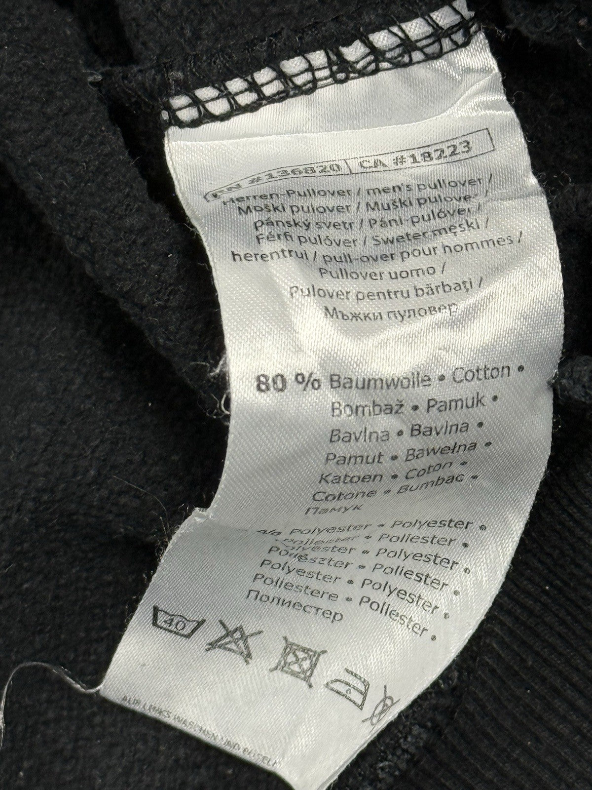Kappa Black Big Logo Hoodie Medium
