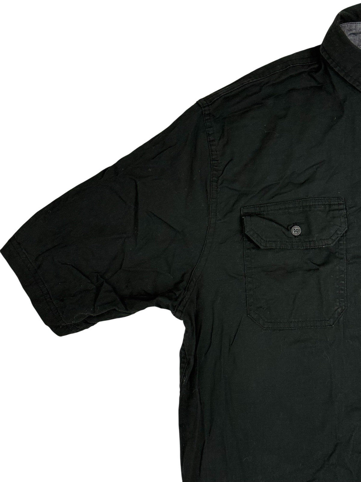 Wrangler Black Flex Comfort Short Sleeve Collared Shirt Medium